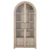 Open Box Gabby Elsa Natural Wood Glass Door Woven Rattan Drawer China Cabinet