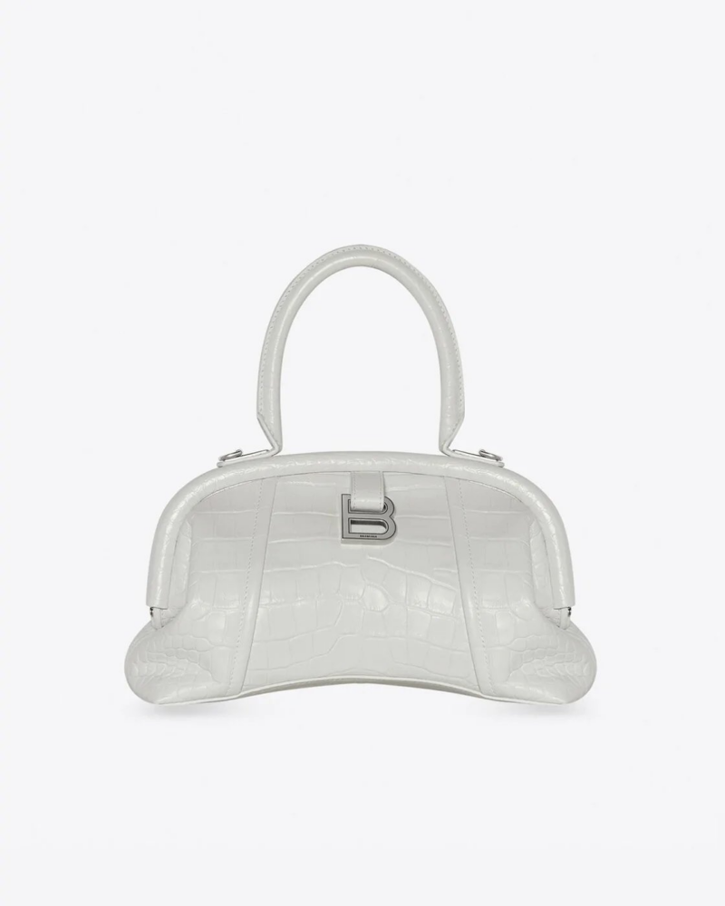 Balenciaga Small Editor Embossed Leather Bag In White-20243112