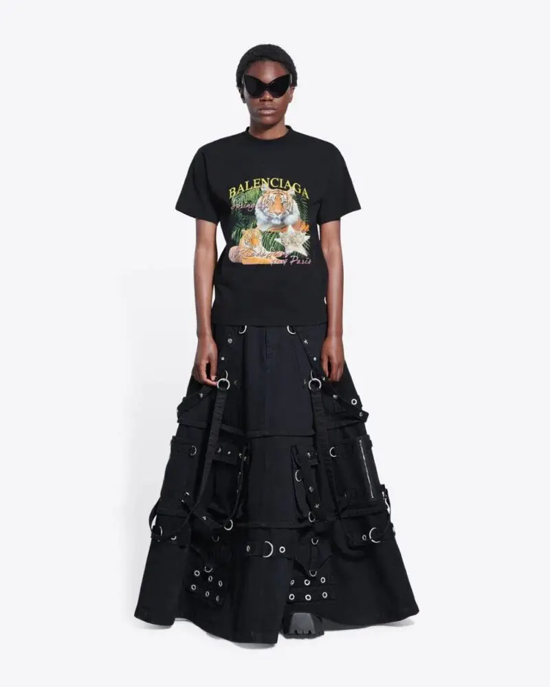 Balenciaga Spring 22 Tiger Small Fit Tee Black - Image 2