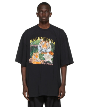 Balenciaga Spring 22 Tiger Small Fit Tee Black-20241722