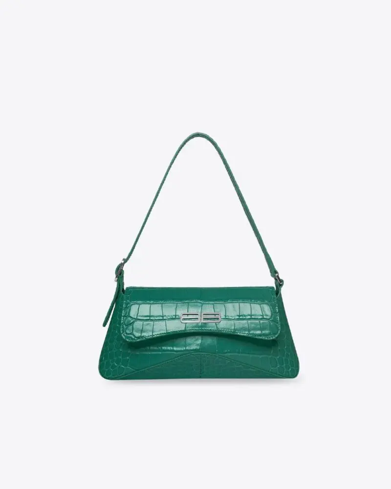 Balenciaga XX Small Flap Bag Crocodile Embossed in Green-20240997