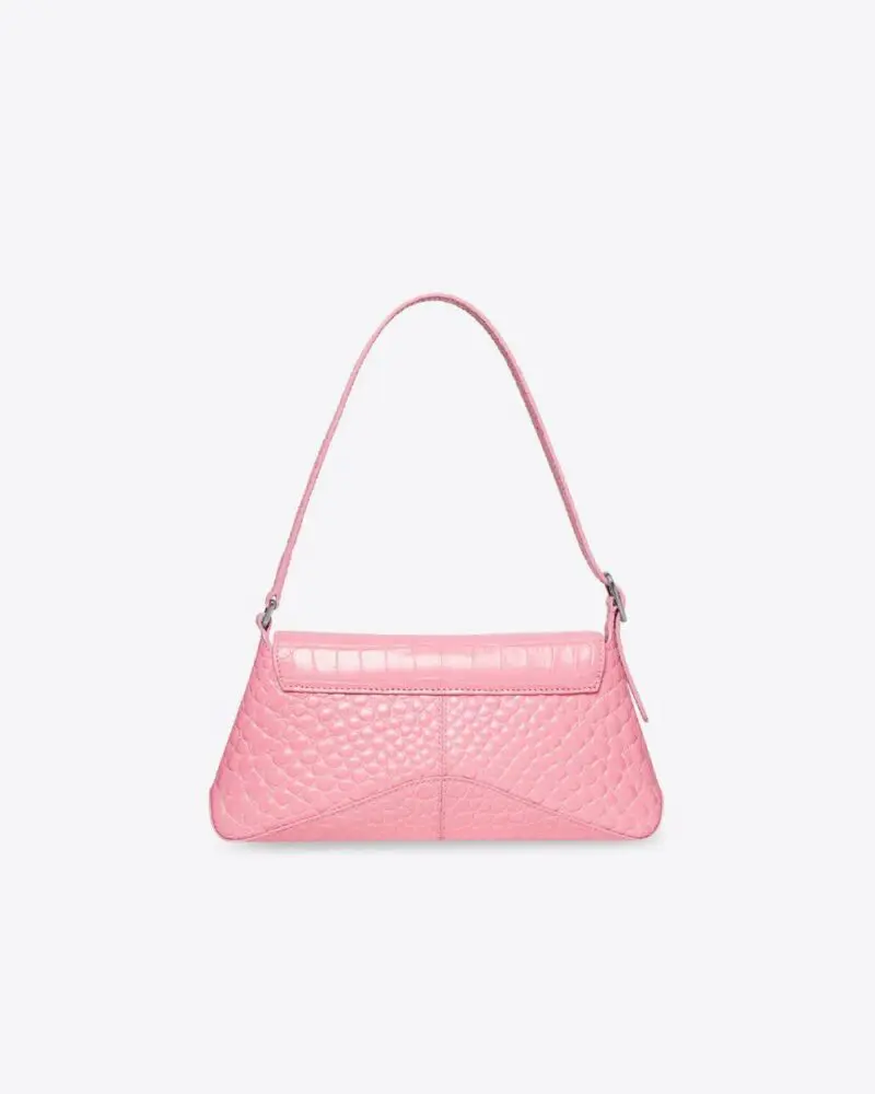 Balenciaga XX Small Flap Bag Crocodile Embossed in Pink - Image 3