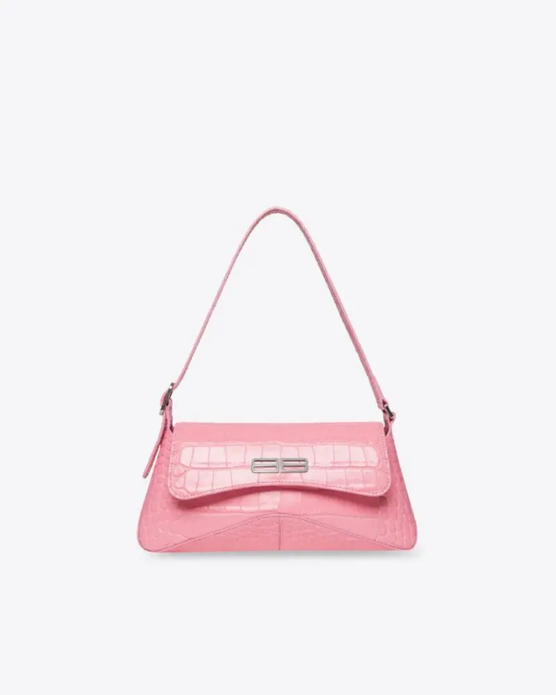 Balenciaga XX Small Flap Bag Crocodile Embossed in Pink-20240990