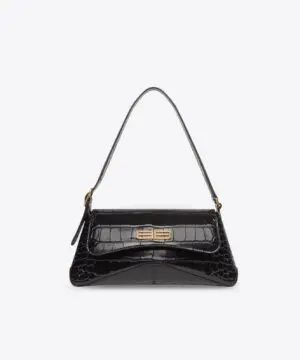 Balenciaga XX Small Flap Crocodile Embossed Shoulder Bag-20241005