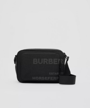Burberry Black Horseferry Print Nylon Crossbody Bag-20239575