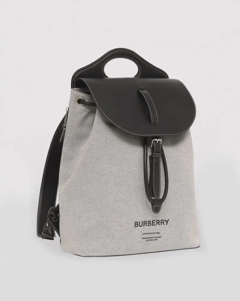 Burberry Horseferry Print Canvas and Leather Pocket Backpack - Image 3