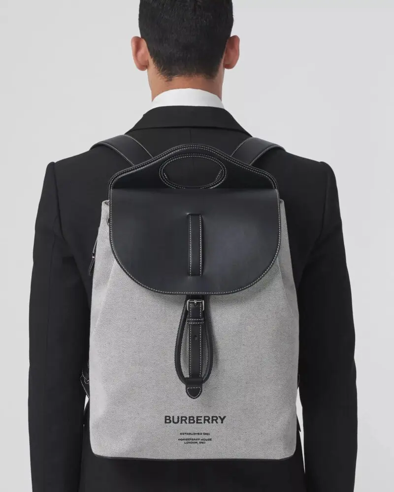 Burberry Horseferry Print Canvas and Leather Pocket Backpack - Image 8