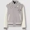 Burberry Leather Sleeve Technical Wool Varsity Jacket-20238533