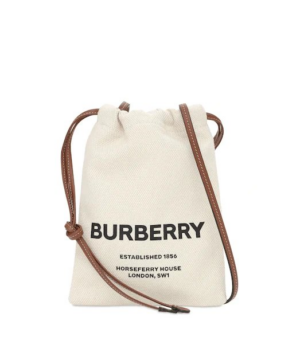 Burberry Logo Print Canvas Pouch Bag-20258220
