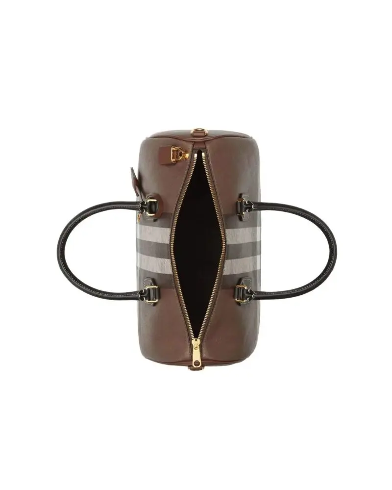 Burberry Medium Check E-Canvas Bowling Top-Handle Bag - Image 4