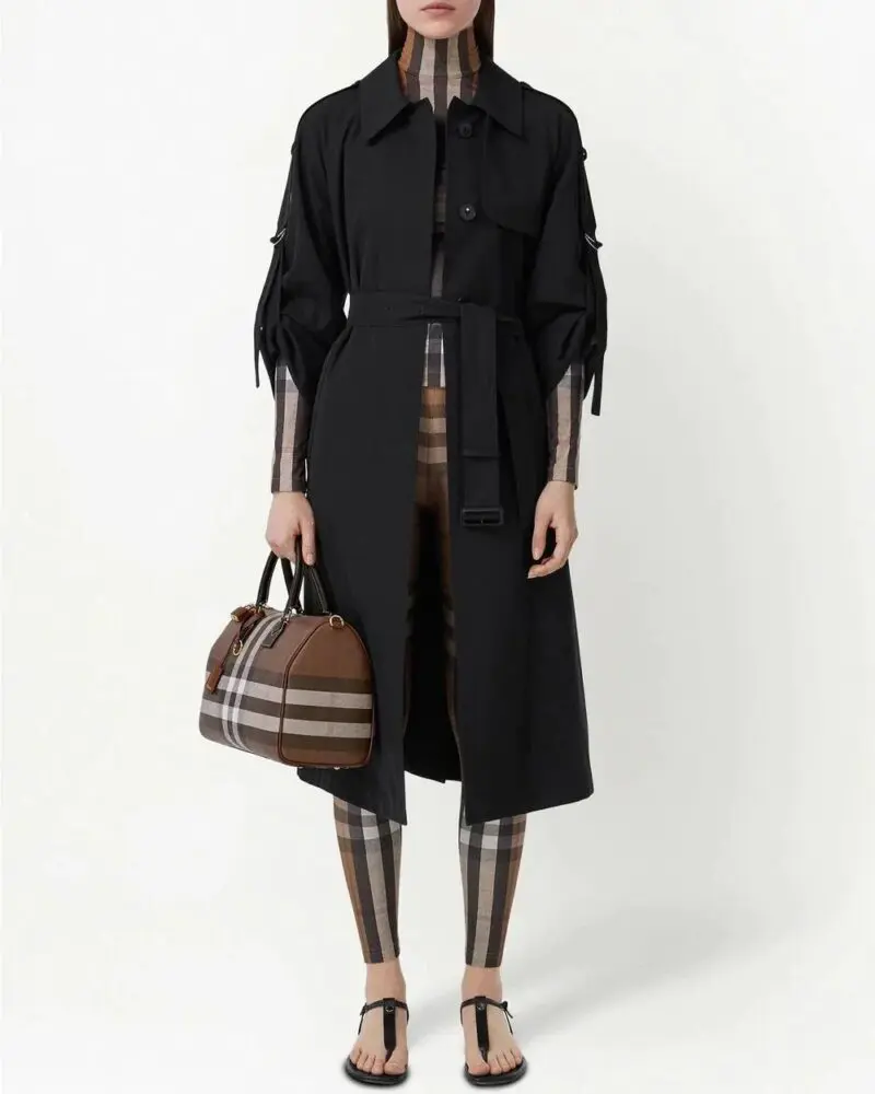 Burberry Medium Check E-Canvas Bowling Top-Handle Bag - Image 6