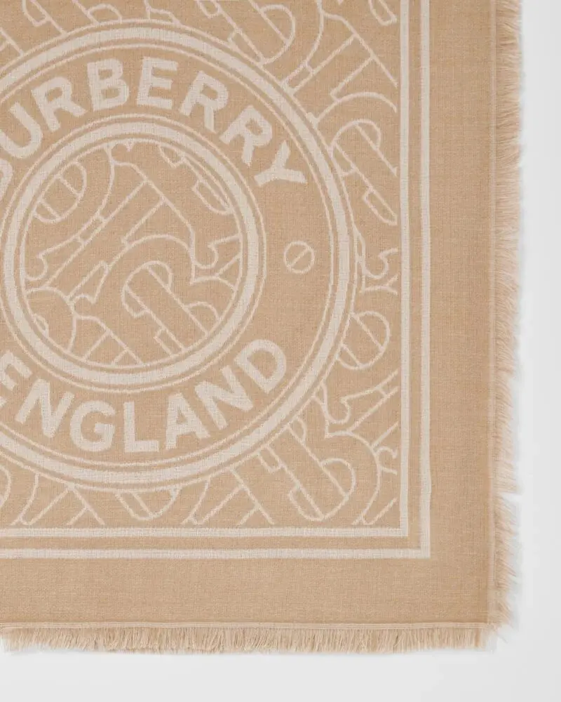 Burberry Men's Lightweight Logo Graphic Cashmere Jacquard Scarf - Image 3