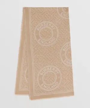 Burberry Men's Lightweight Logo Graphic Cashmere Jacquard Scarf-20237129