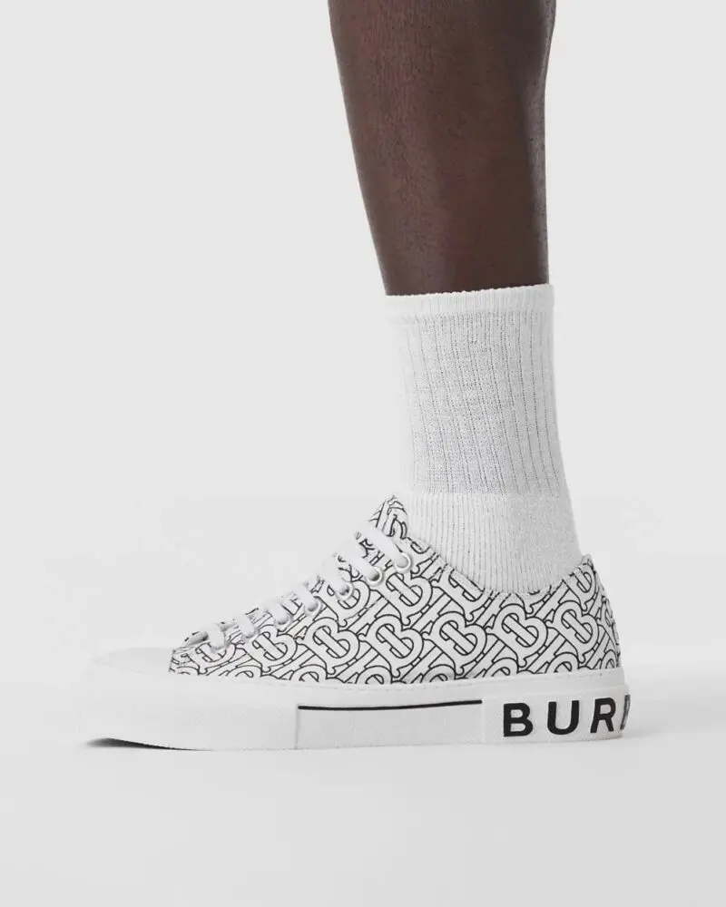 Burberry Men's Monogram Print Cotton Sneakers - Image 2