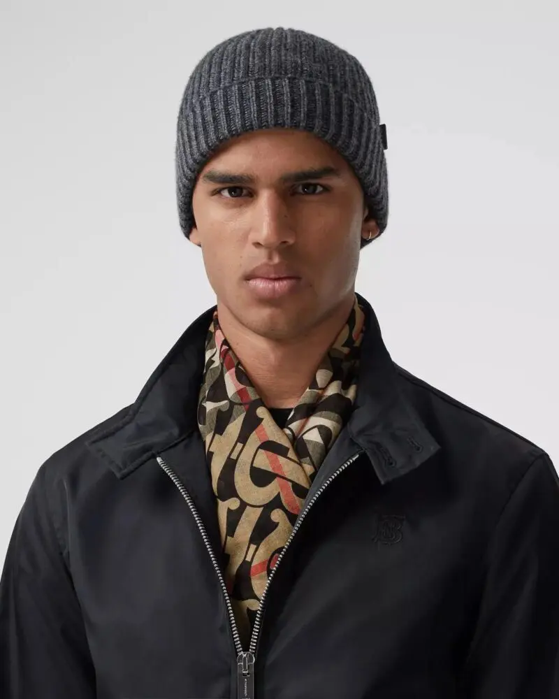 Burberry Men's Monogram Print Lightweight Check Wool Silk Scarf - Image 2