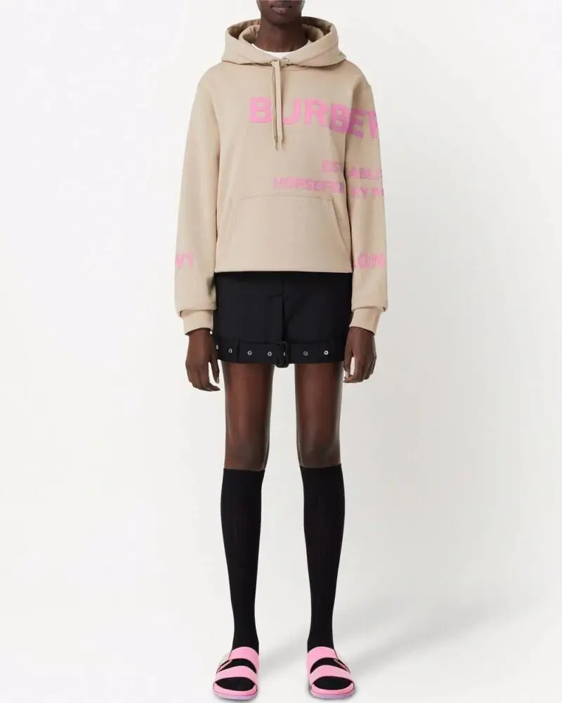 Burberry Women's Horseferry Print Cotton Oversized Hoodie - Image 3