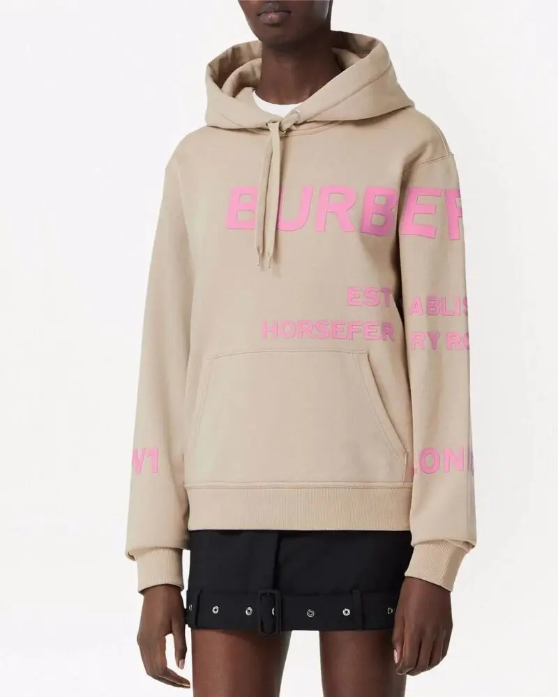 Burberry Women's Horseferry Print Cotton Oversized Hoodie - Image 4