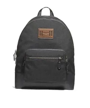 Coach Antique Nickel Black West Cordura Leather Backpack-20224545