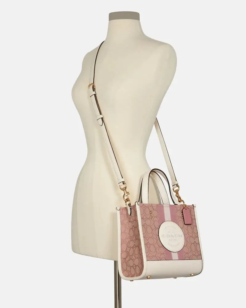 Coach Dempsey Tote 22 In Signature Jacquard With Coach Patch And Heart Charm - Image 2