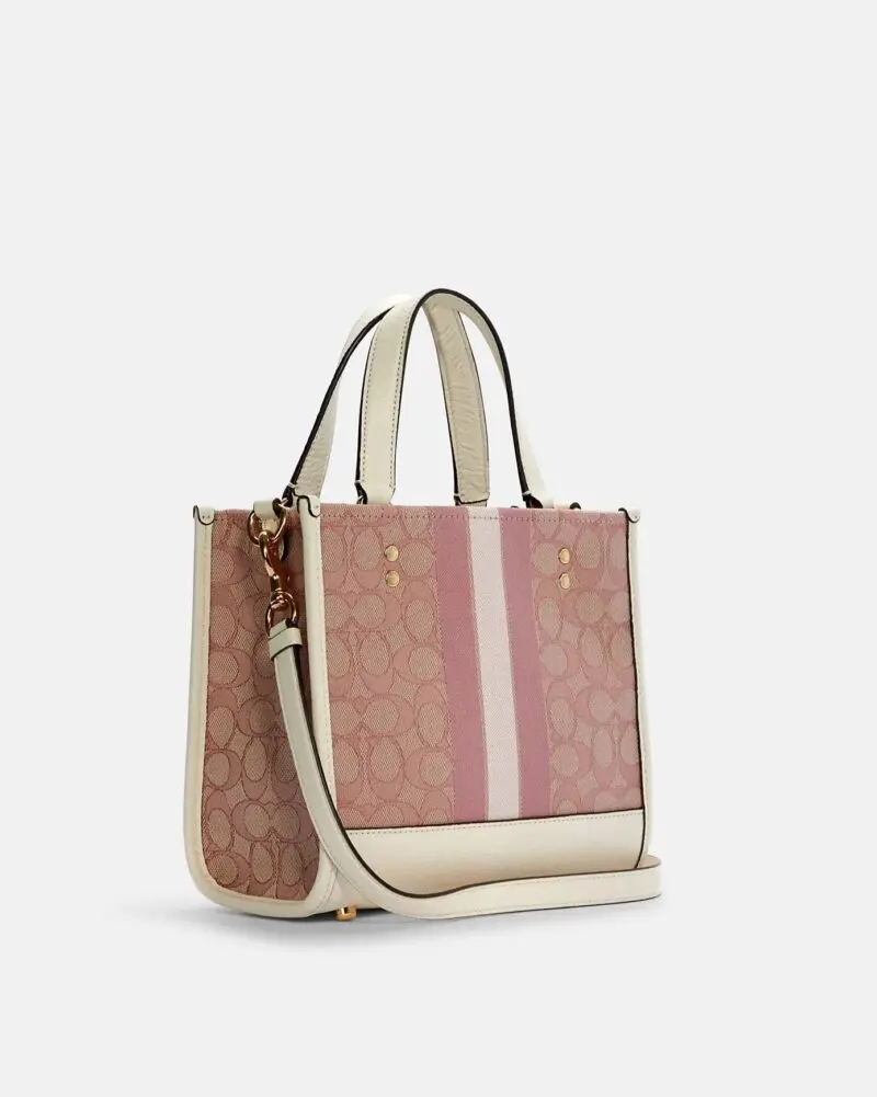 Coach Dempsey Tote 22 In Signature Jacquard With Coach Patch And Heart Charm - Image 3