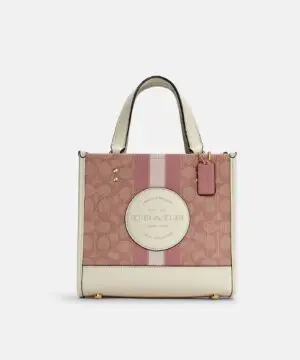 Coach Dempsey Tote 22 In Signature Jacquard With Coach Patch And Heart Charm-20243297