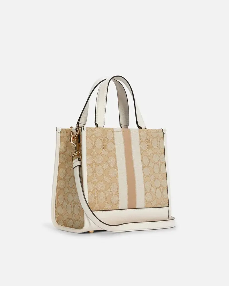 Coach Dempsey Tote 22 In Signature Jacquard With Coach Patch And Heart Charm - Image 7