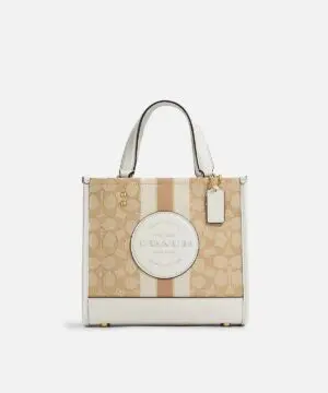 Coach Dempsey Tote 22 In Signature Jacquard With Coach Patch And Heart Charm-20243300