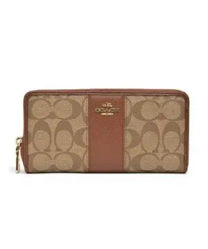 Coach F54630 Signature PVC leather accordion zip around wallet long wallet-20223797