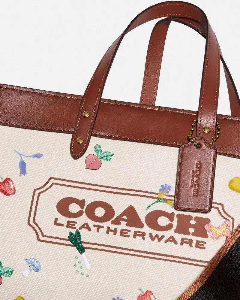 Coach Field Tote 30 With Garden Embroidery Coach Badge - Image 3