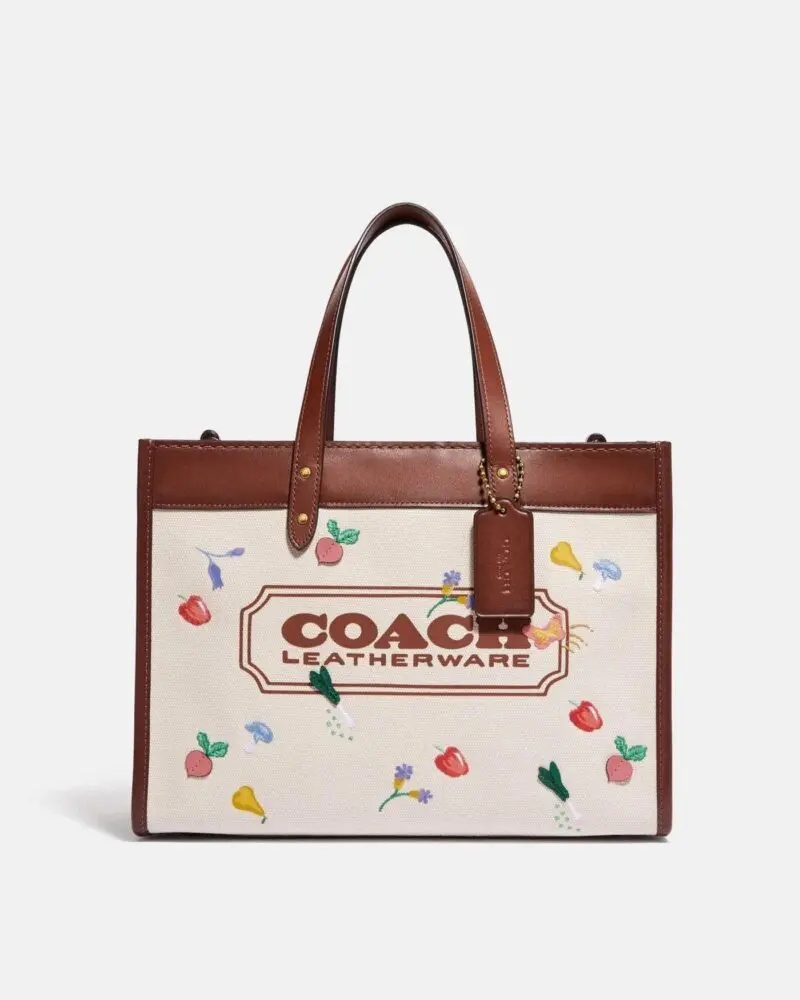 Coach Field Tote 30 With Garden Embroidery Coach Badge-20254038