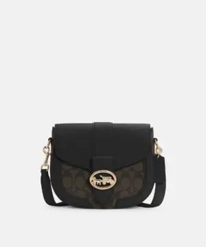 Coach Georgie Saddle Bag In Signature Canvas-20253376