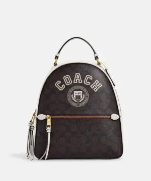 Coach Jordyn Backpack In Signature Canvas With Varsity Motif-20239078