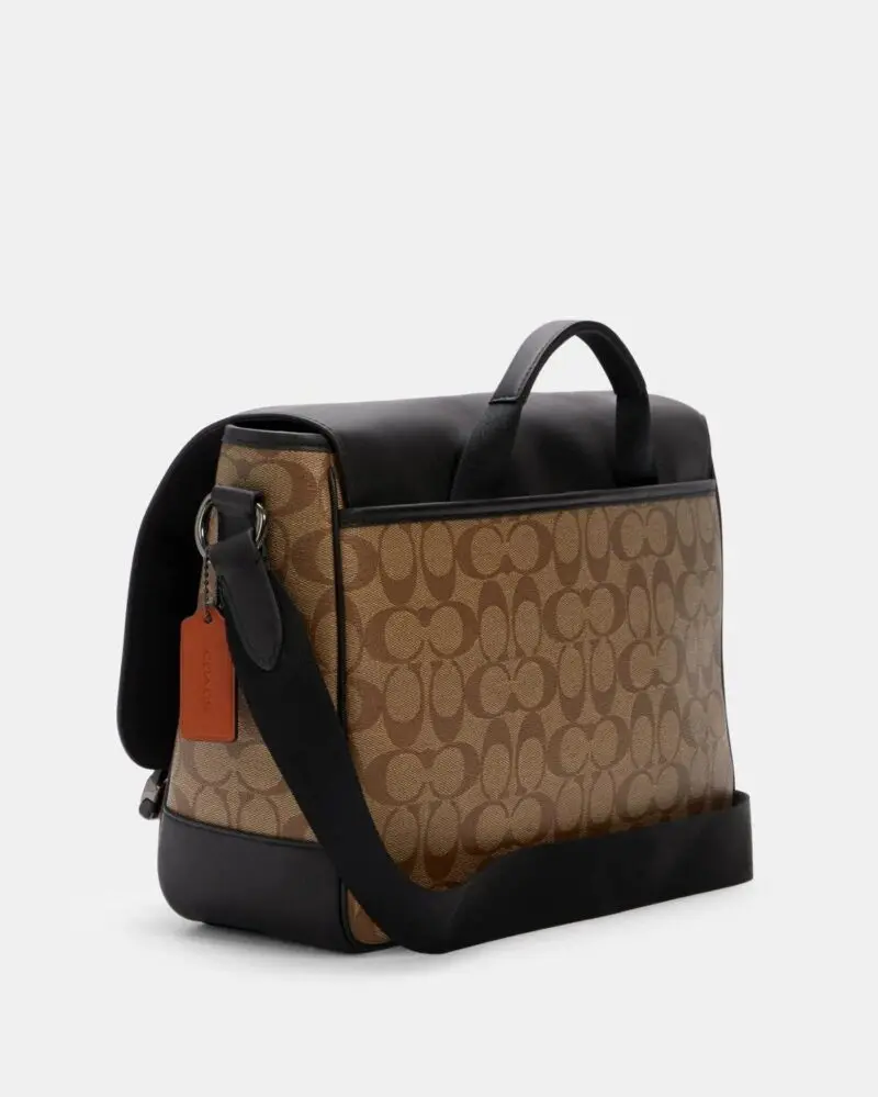 Coach Track Messenger In Colorblock Signature Canvas - Image 2
