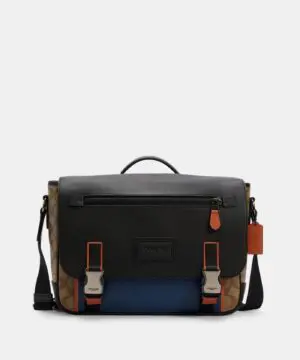 Coach Track Messenger In Colorblock Signature Canvas-20250926