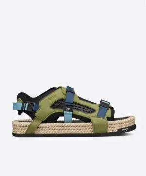 Dior Atlas Men's Sandal Black Neoprene And Khaki Suede-20256192