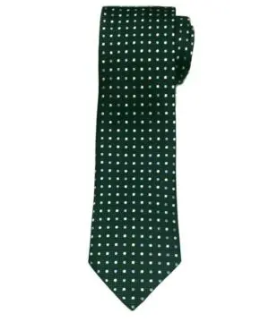 Ermenegildo Zegna Dots Silk Tie, Hunter Green-20223725