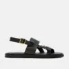 Ermenegildo Zegna Men's Black Calfskin Sandals-20254451