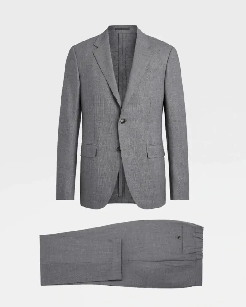 Ermenegildo Zegna Men's Gray houndstooth Two-Piece Suit-20227047