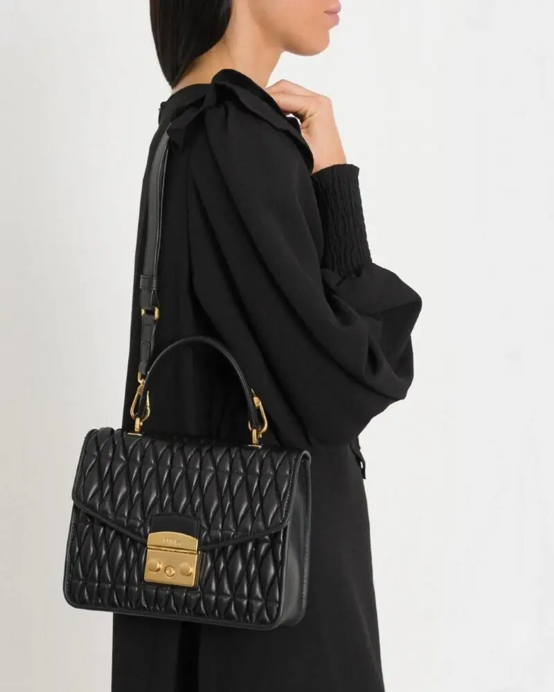 Furla Metropolis Cometa Small Top Handle Bag In Onyx - Image 4