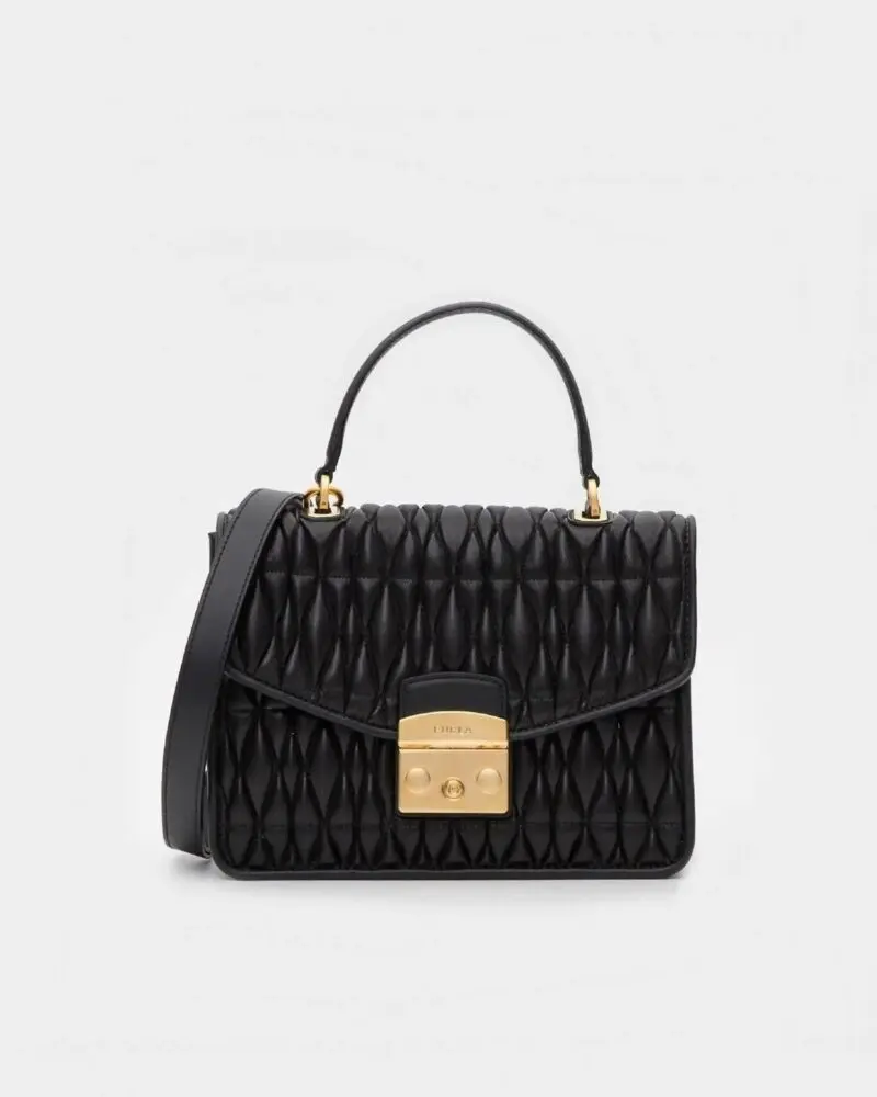 Furla Metropolis Cometa Small Top Handle Bag In Onyx-20255009
