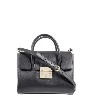 Furla Metropolis Ladies Small Leather Satchel In Onyx-20254852