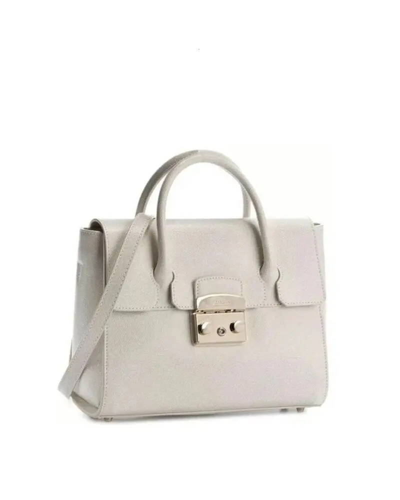 Furla Metropolis Ladies Small Leather Satchel In Sabbia b - Image 2