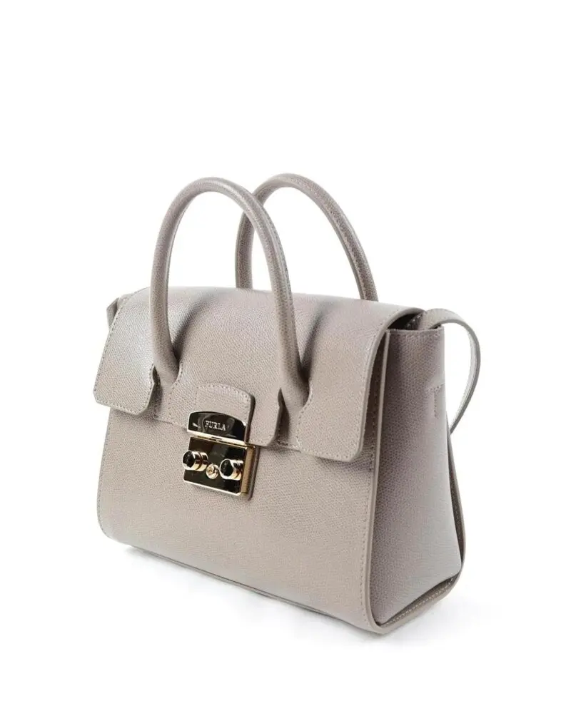 Furla Metropolis Ladies Small Leather Satchel In Sabbia b - Image 3