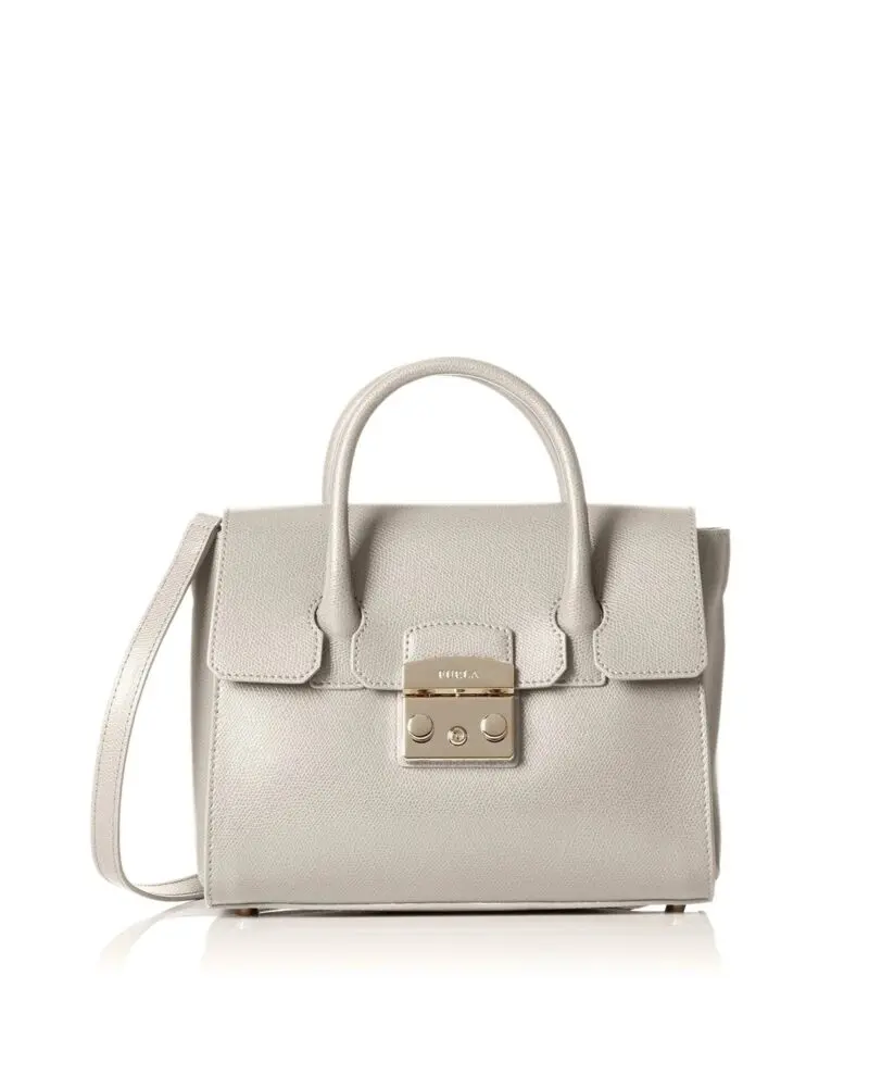 Furla Metropolis Ladies Small Leather Satchel In Sabbia b-20254790