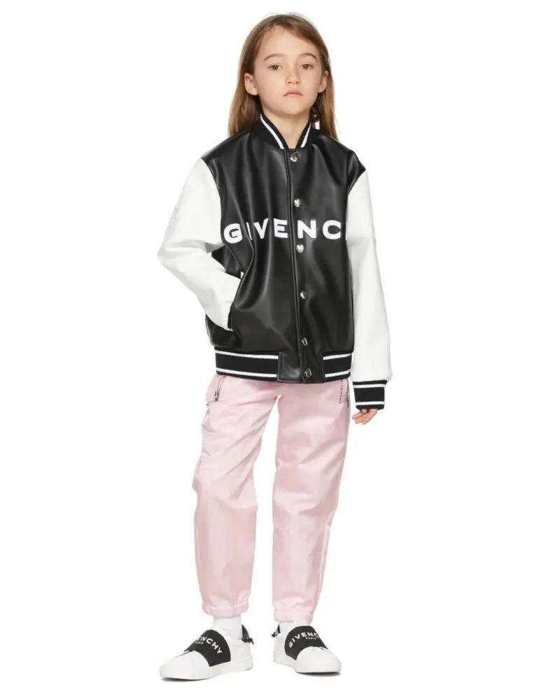 Givenchy Kids Logo-Embroidered Faux-Leather Bomber Jacket - Image 3