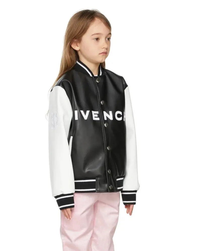 Givenchy Kids Logo-Embroidered Faux-Leather Bomber Jacket - Image 4