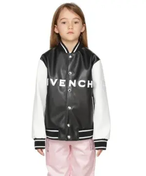 Givenchy Kids Logo-Embroidered Faux-Leather Bomber Jacket-20240003