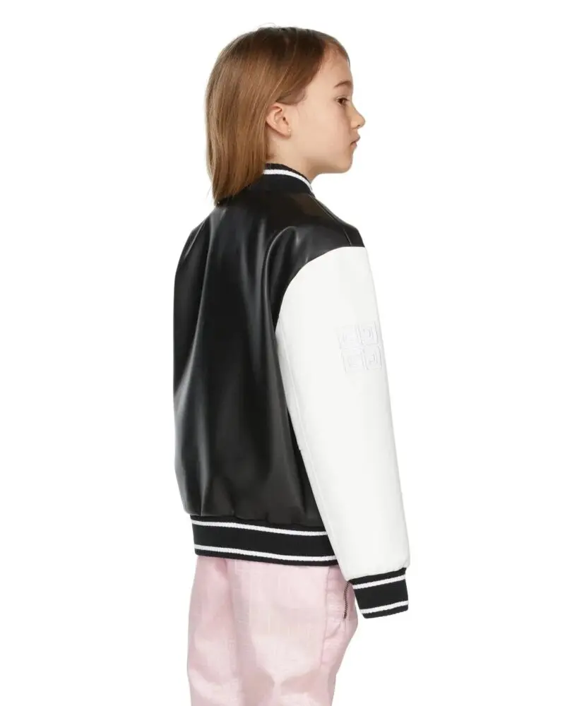 Givenchy Kids Logo-Embroidered Faux-Leather Bomber Jacket - Image 5