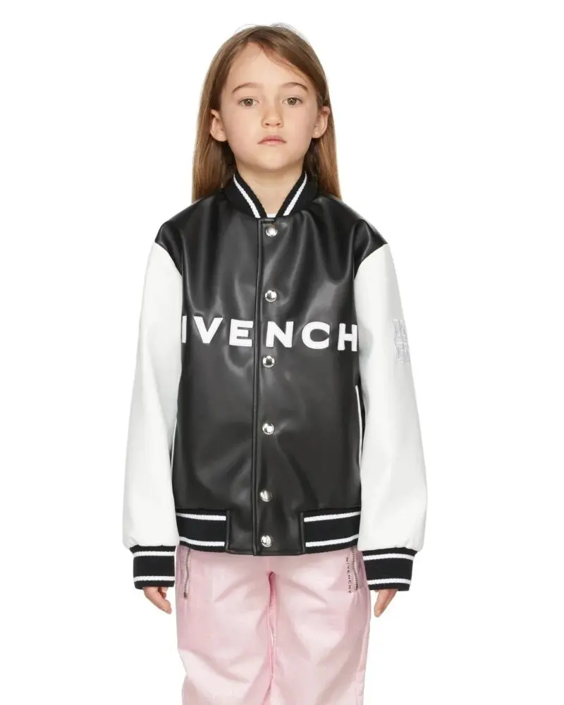 Givenchy Kids Logo-Embroidered Faux-Leather Bomber Jacket-20240003