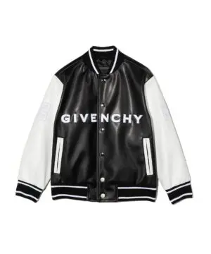 Givenchy Kids Logo-Embroidered Faux-Leather Bomber Jacket-20240007